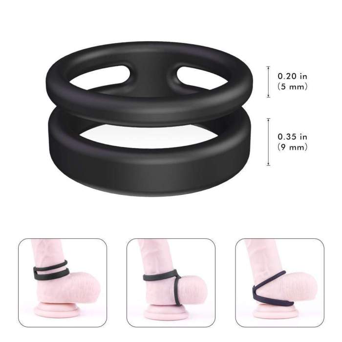 Buyging™ Silicone Dual Penis Ring Erection Enhancing