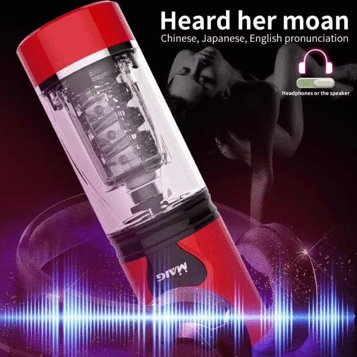 Automatic Telescopic Rotating Masturbation Cup with Interactive Voice