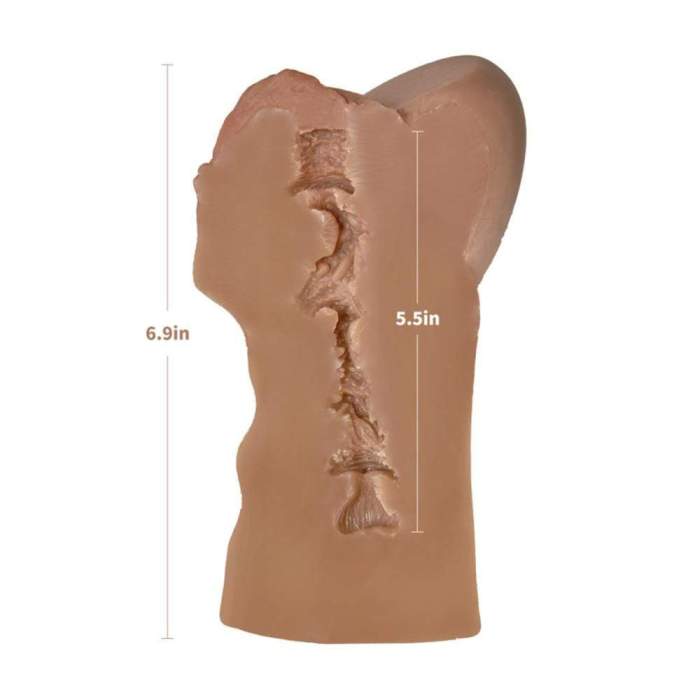 Wheat-Colored Lifelike Clitoris Big Labia Vagina Stroker