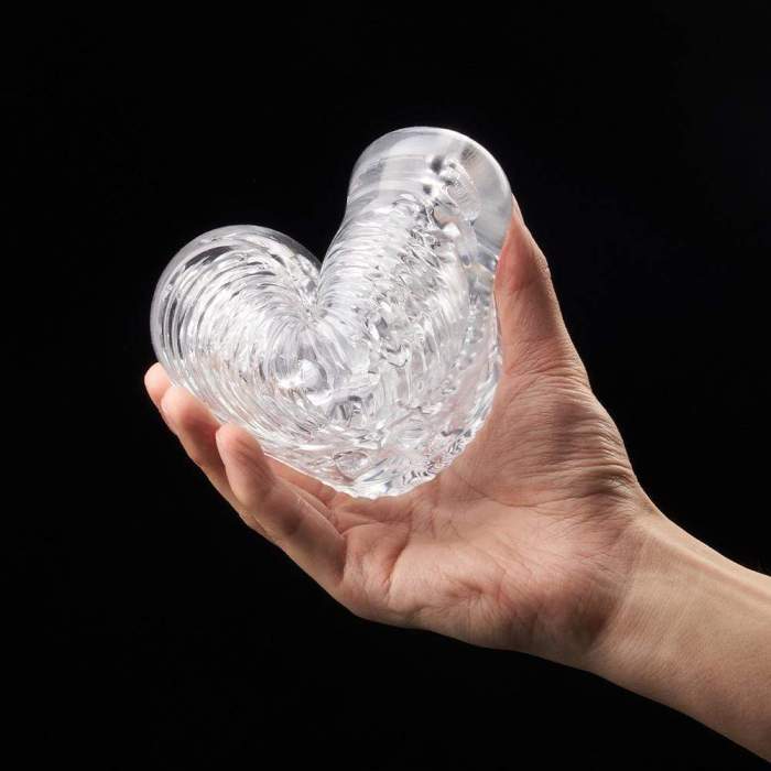 5.5 Inch Clear Male Masturbator with Larger Accommodating Zone