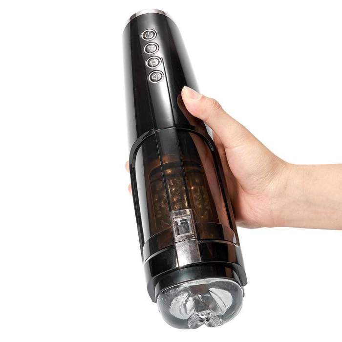 AILIGHTER Partial Transparent 5-Frequency Telescoping Voice Heating Masturbator
