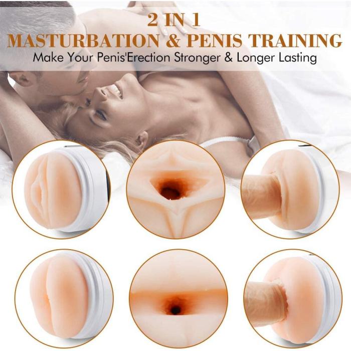 2 In 1 Two Motor 12 Vibration Pussy Anus Male Masturbator