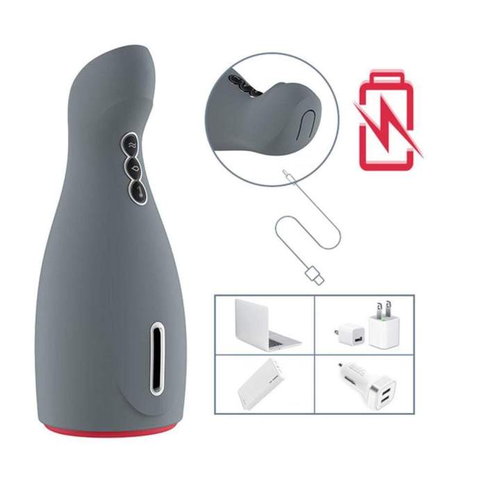 Automatic 5 Sucking 6 Vibrating Heating Blowjob Male Masturbator
