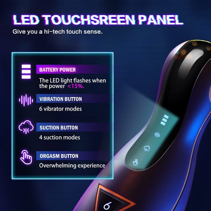 Automatic 6*4 Adjustable Modes Sucking Heating Masturbation Cup 