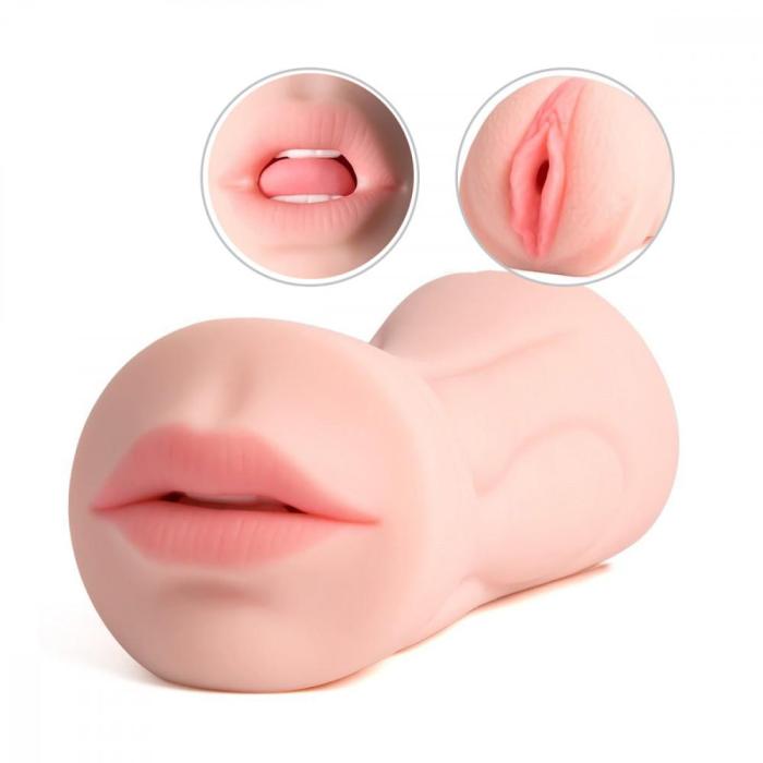 Blowjoblove 8.2 Inch 2-in-1 Realistic Mouth Clitoris Masturbation Pocket Pussy