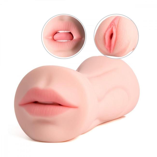 Blowjoblove 8.2 Inch 2-in-1 Realistic Mouth Clitoris Masturbation Pocket Pussy