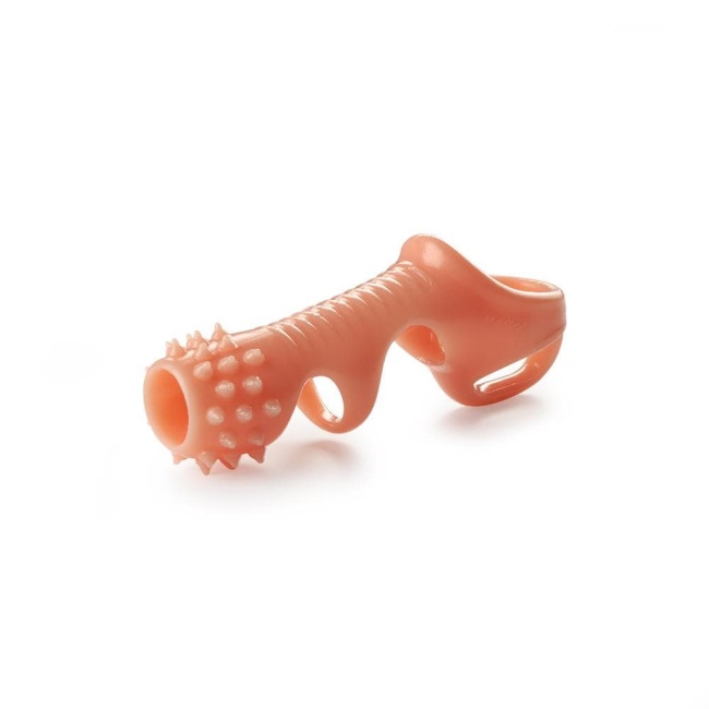 Ball-Bondage Hollowed-Out Penis Sleeve with Thorns