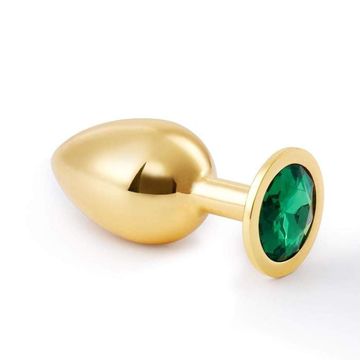 US$ 42.50 - 3.9 Golden Metal Gem Anal Plug