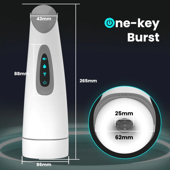 Curved Handle 7 Vibrating 3 Sucking Heating Masturbator