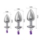 3PCs Metal Double Bells Jewel Anal Plug Set Adult Toy