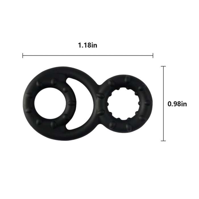 Beaded Silicone 3 in 1 Penis Ring