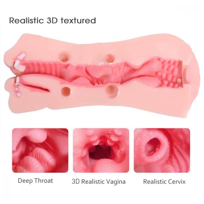 Blowjoblove 8.2 Inch 2-in-1 Realistic Mouth Clitoris Masturbation Pocket Pussy