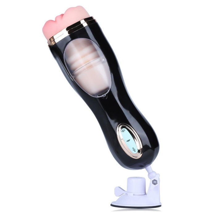WANLE Vibrating Thrusting Suction Cup Pussy Masturbator