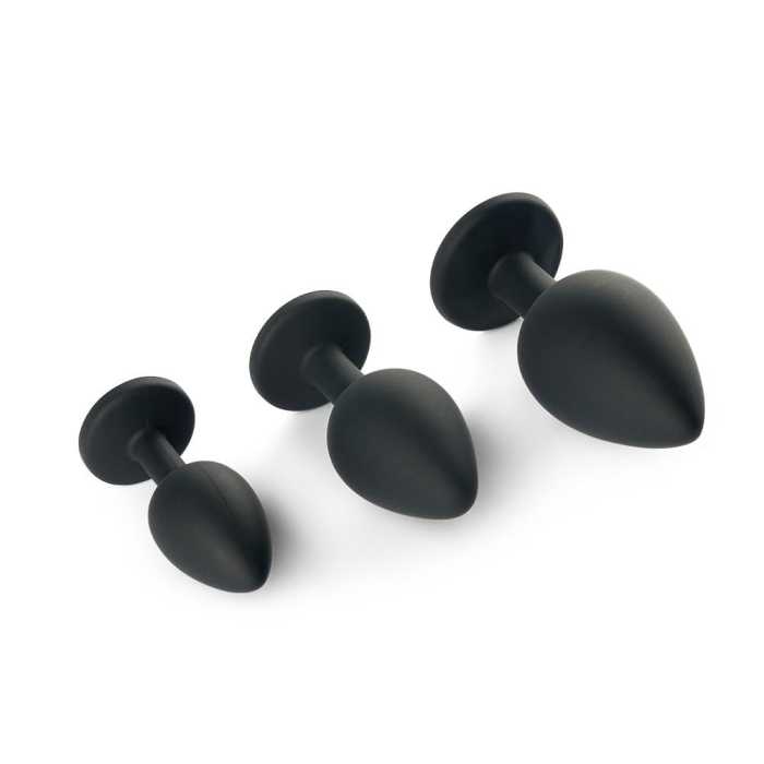 3PCs Silicone Diamond Two Color Switchable Butt Plug