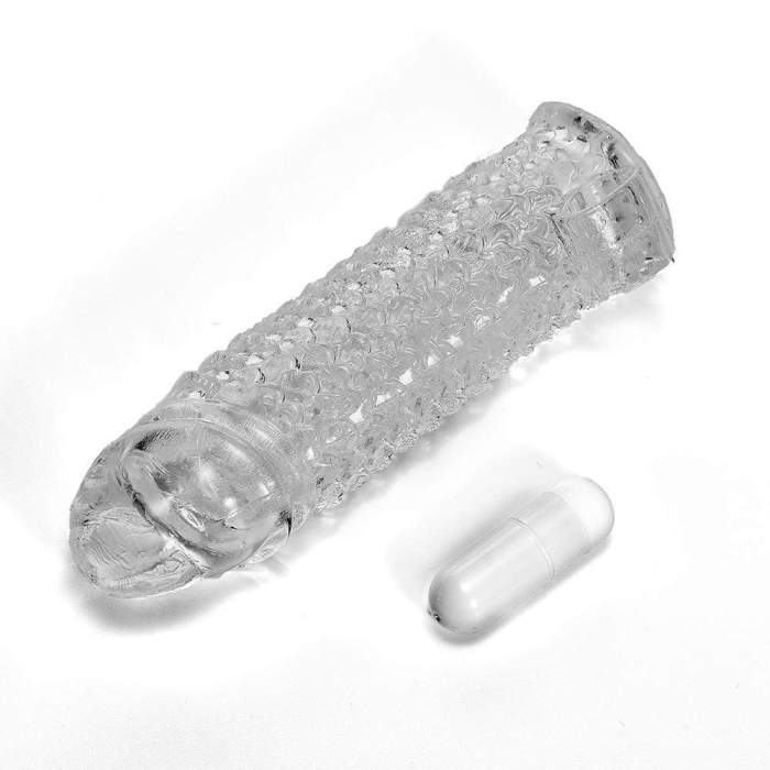 5.5 Inch Transparent thicken lengthen vibrating penis sleeve