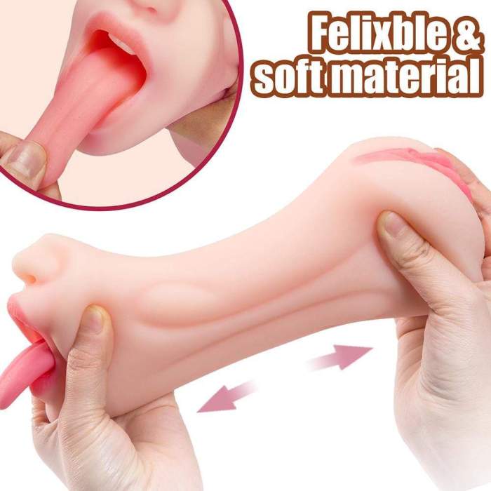 5.9Inch Pocket Pussy Realistic Mouth With 3D Teeth And Tongue