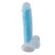 Clear-Blue Fluorescent Realistic Dildo