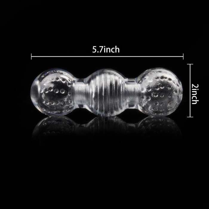 5.7 Inch Clear 3-Ball Male Masturbator