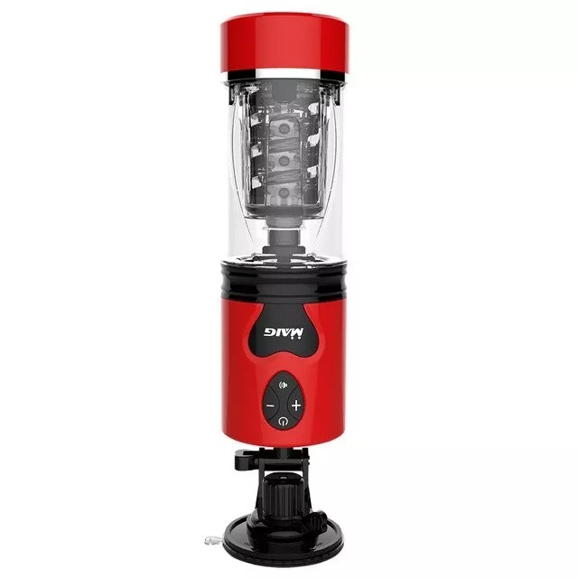 Telescopic Rotating Masturbator with Interactive Voice
