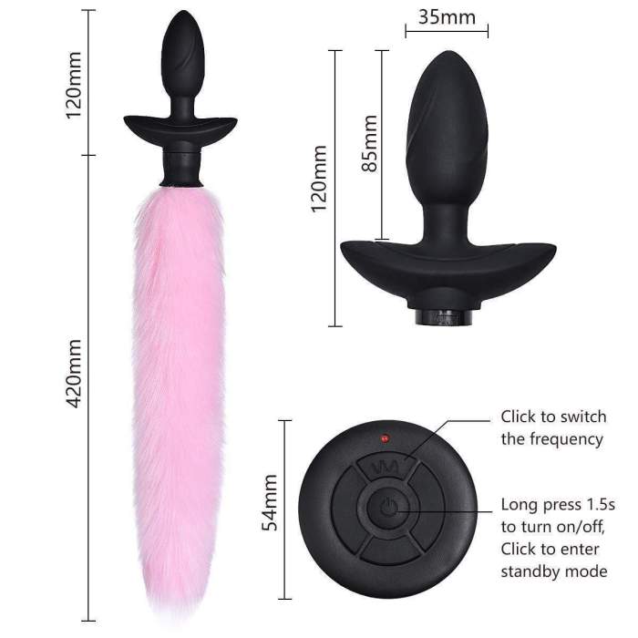 Pink FOX TAIL Anal Plug