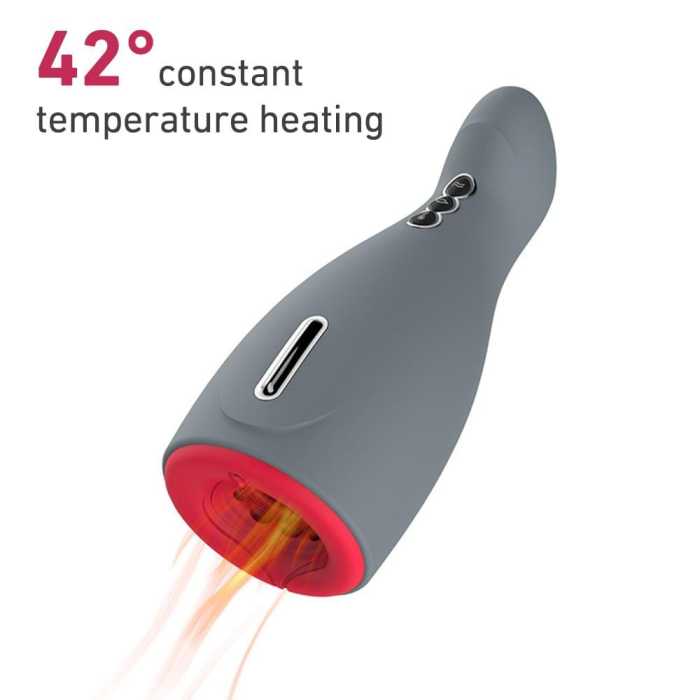 Automatic 5 Sucking 6 Vibrating Heating Blowjob Male Masturbator
