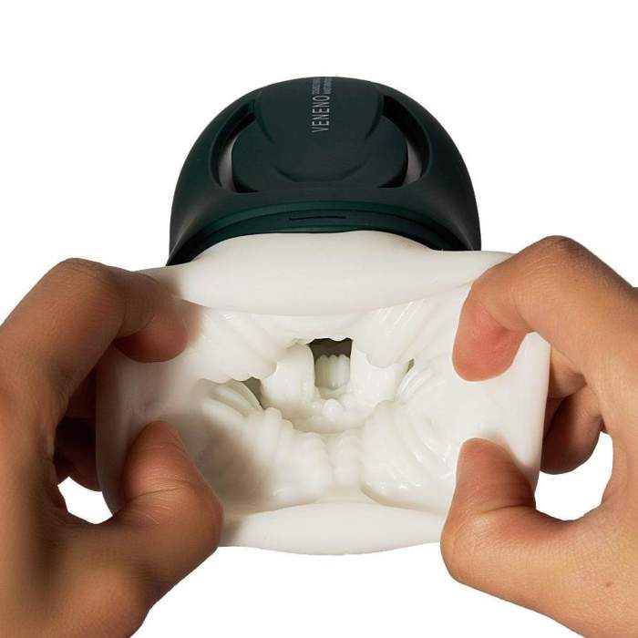 Dark-Green 10 Vibrating Manual Sucking Heating Masturbator