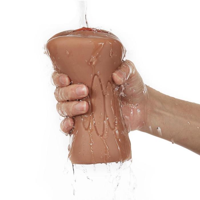 Blowjoblove 6.1 Inch Bronzed Skin Realistic Clitoris Soft Pocket Pussy Stroker