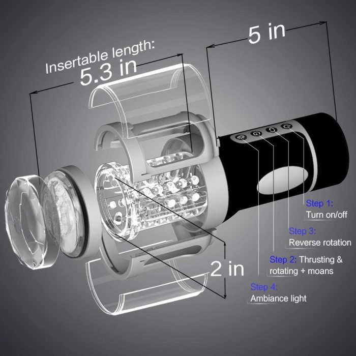 Automatic 7*7 Thrusting Rotating Modes Oral Sex Masturbation Cup