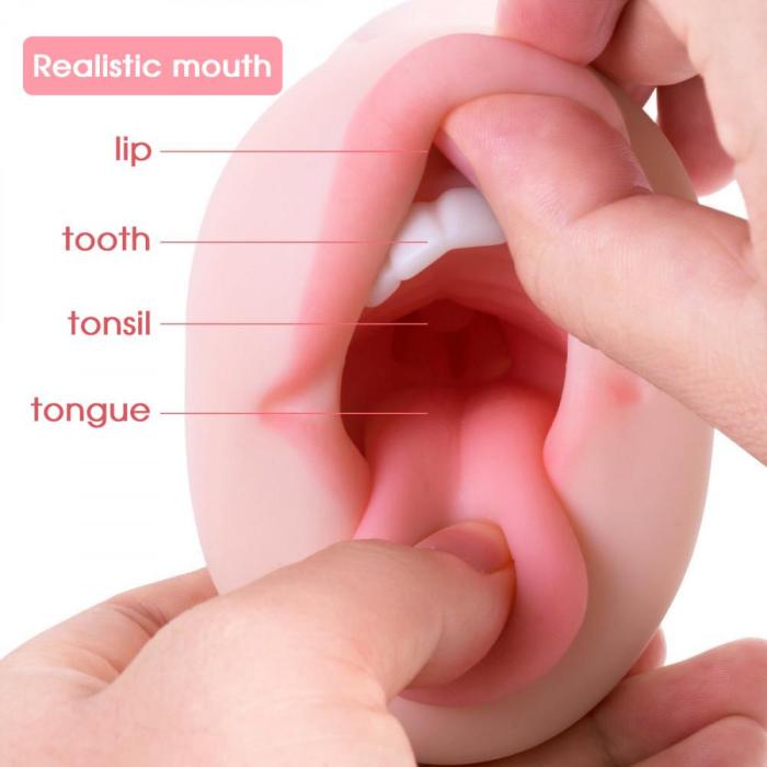 Blowjoblove 8.2 Inch 2-in-1 Realistic Mouth Clitoris Masturbation Pocket Pussy