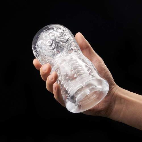 5.5 Inch Clear Male Masturbator with Larger Accommodating Zone