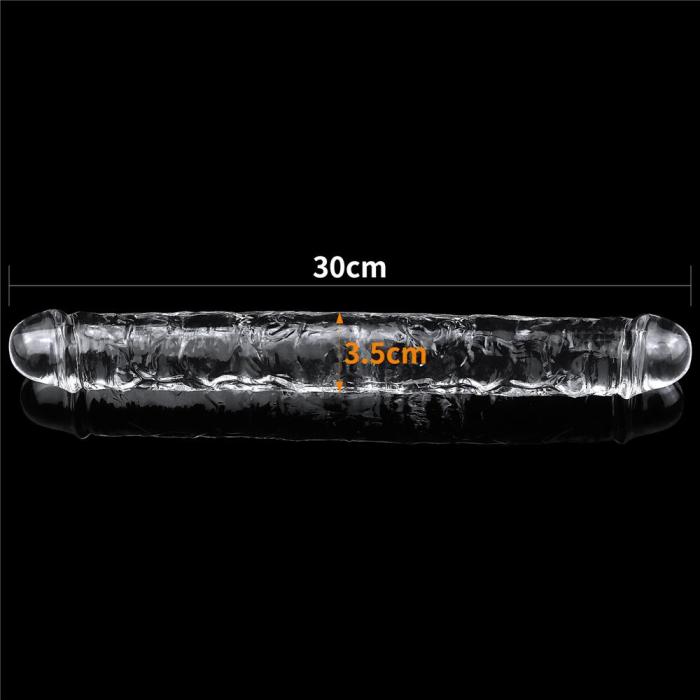12 Inch Transparent Big Double Head Dildo
