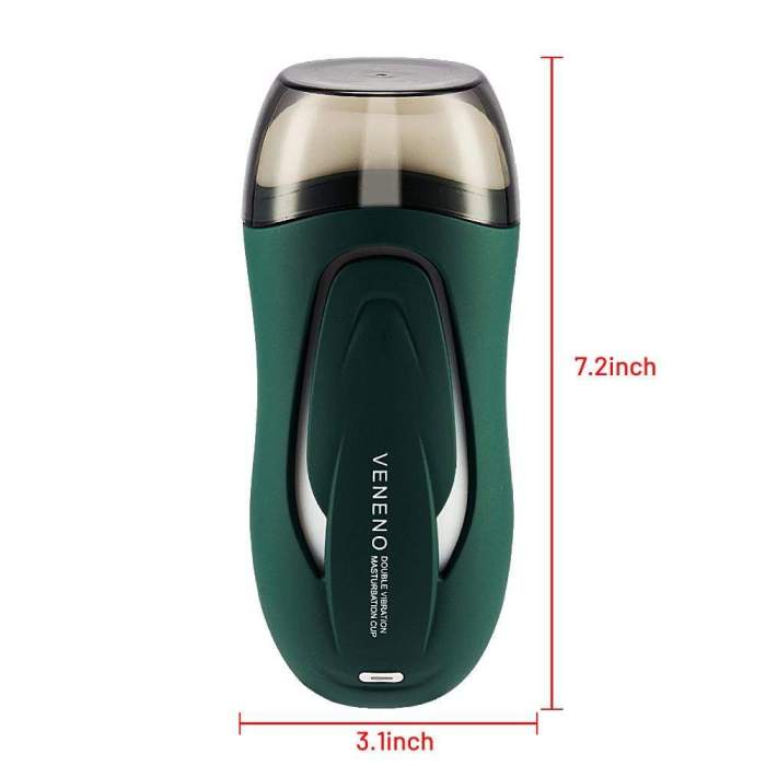 Dark-Green 10 Vibrating Manual Sucking Heating Masturbator