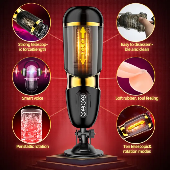 Telescopic Rotation 10*10 Modes Silicone Vagina Masturbator