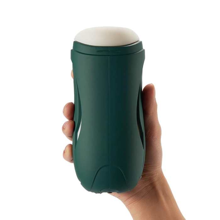 Dark-Green 10 Vibrating Manual Sucking Heating Masturbator