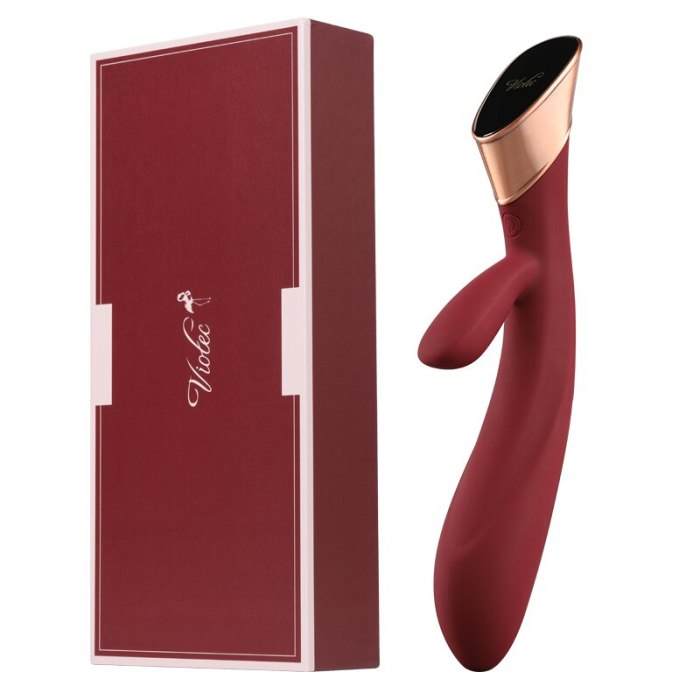 Touch Screen Massager Female Vibrator Easy to Operate Synchronous Stimulation Inside and Outside Environmentally Silicone
