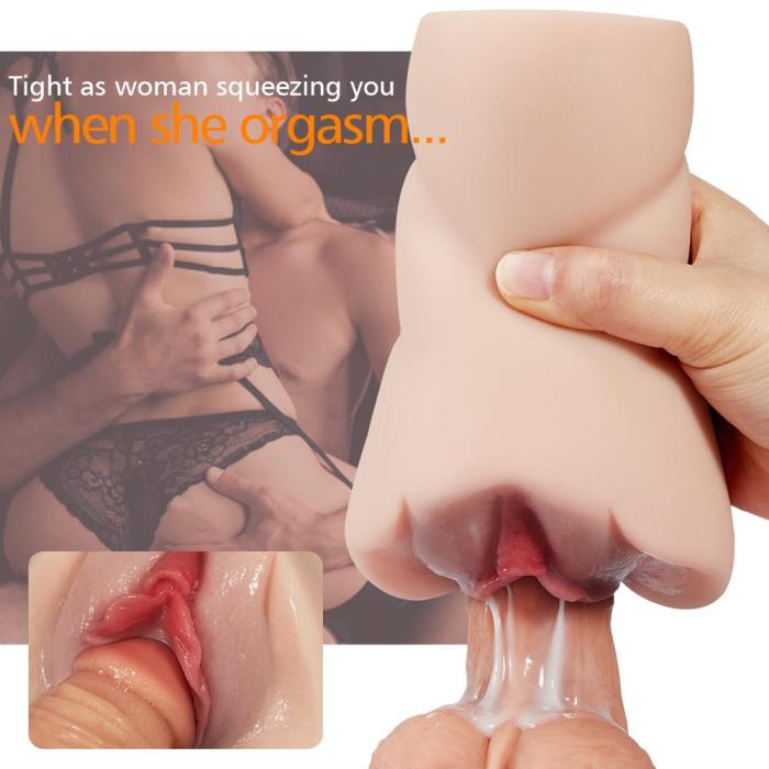 Blowjoblove 5.9 Inch Fat Lips 3D Channel Pussy Anal Lifelike Stroker