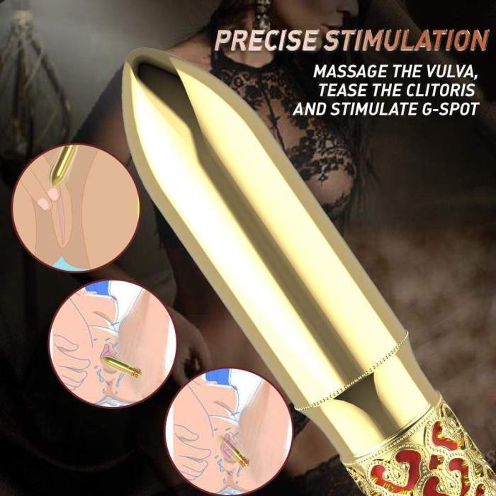 Unique Craft Carved Golden Bullet Vibrator,A Handicraft