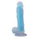 Clear-Blue Fluorescent Realistic Dildo