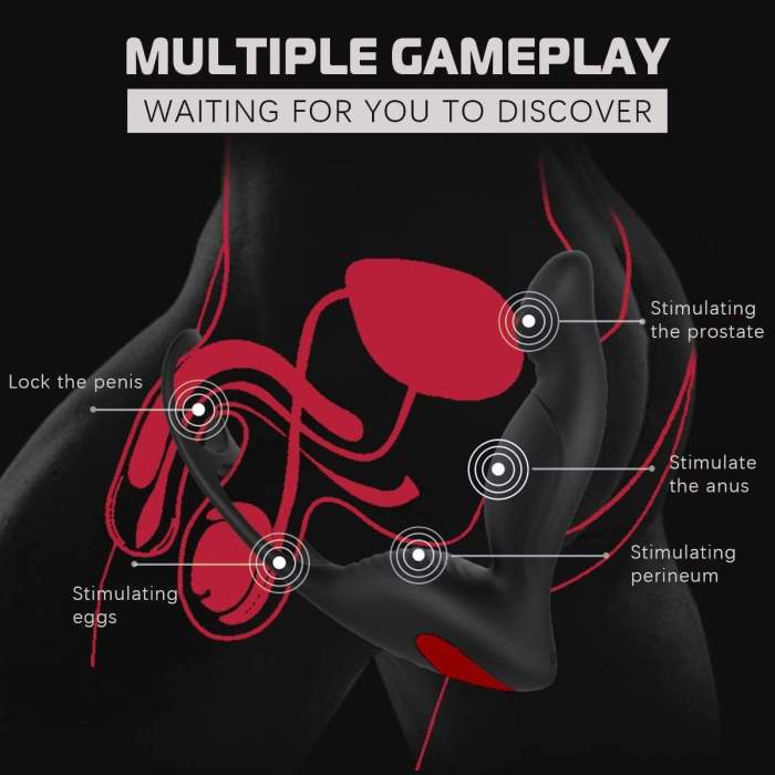 3IN1 Remote Control Prostate Massager With Penis Ring