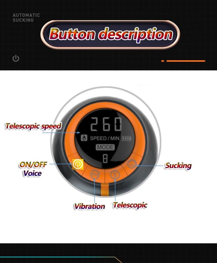 Automatic Telescopic Sucking Heating Male Masturbator