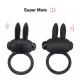 Rabbit Silicone Vibrating Cock Ring for Male and Couples