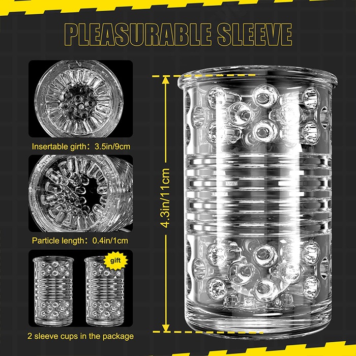 Dark Knight Adjustable Telescopic Rotating Male Masturbator-Yellow