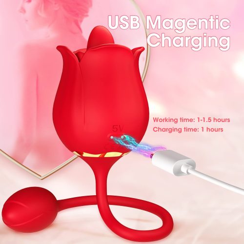 Fiona-Clit Licking Rose Toy With Vibrating Egg
