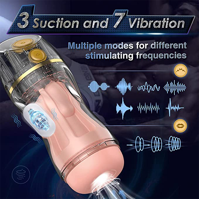 Hands Free 7 Sucking 7 Vibrating Oral Sex Masterbator