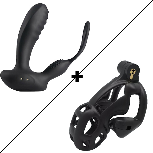10 Vibrating Smart Heated Multifunctional Prostate Massager with Dual Cock Rings