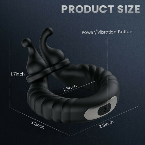 Perineum Massager | 10 Vibrating Dual Penis Ring