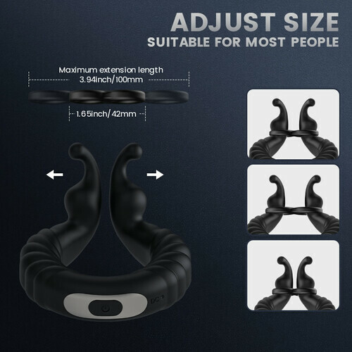Perineum Massager | 10 Vibrating Dual Penis Ring