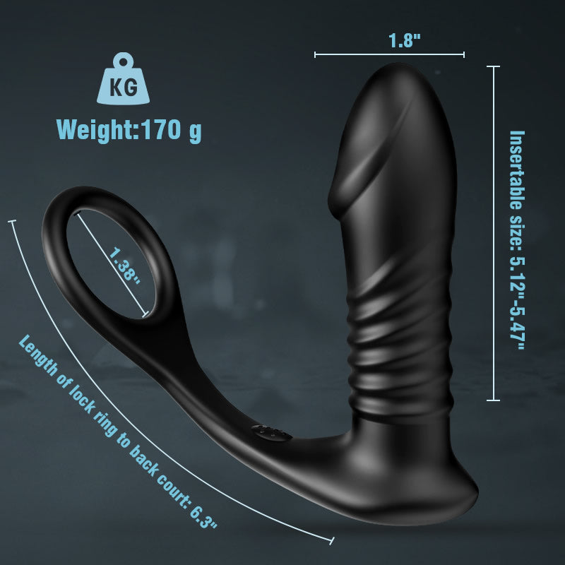 US$ 49.99 - Buyging™ 10 Thrilling Vibration 3 Thrusting Silicone Remote  Control Anal Vibrator