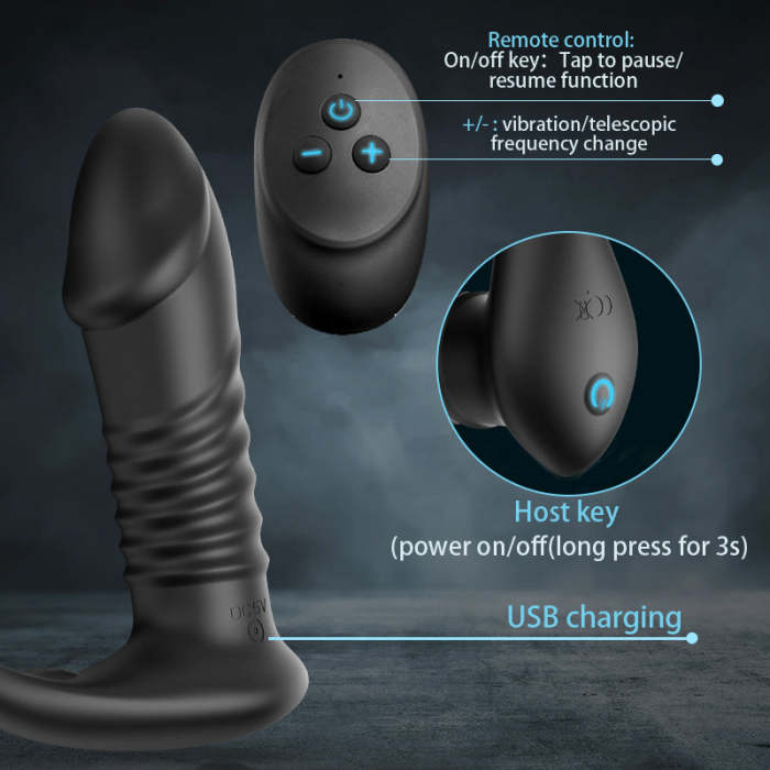 US$ 49.99 - Buyging 10 Thrilling Vibration 3 Thrusting Silicone Remote  Control Anal Vibrator - www.buyging.com