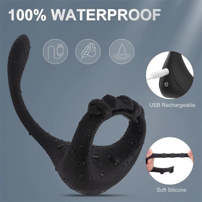 3IN1 Remote Control 10 Vibrating Cock Ring & Anal Vibrator 